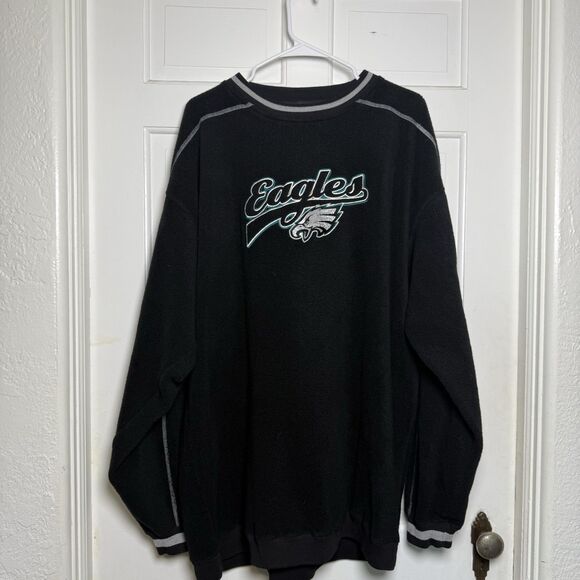 Philadelphia Eagles Pro Layer Sweatshirt 2X Black NFL Vintage Style Pullover - Picture 1 of 5